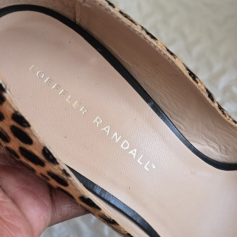 Loeffler Randall Pari Cheetah Print Real Fur Stiletto High Heel Pumps Mobwife
